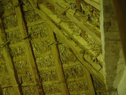 Inside of a thatched roof